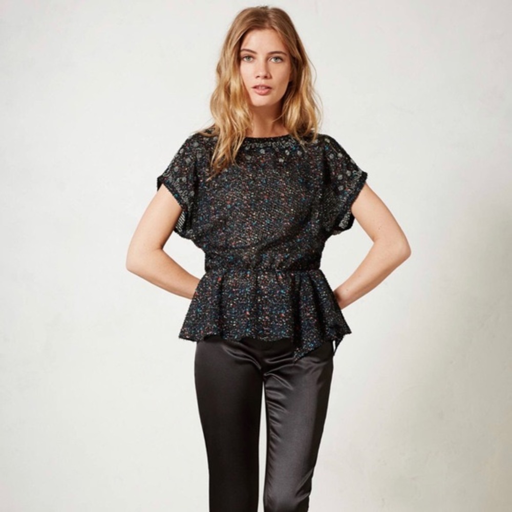 Anthropolgie isani confetti peplum top